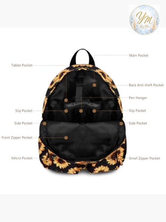 Water-Resistant Daypack Backpack with Laptop Compartment and Anti-Theft Pocket, main image 5